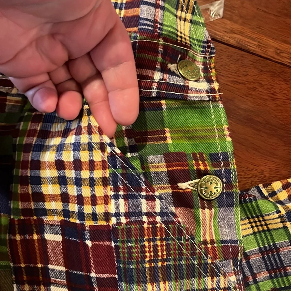 Oshkosh Bgosh Vtg 60’s Vestbak union Maid!!denim plaid overalls dead stock NWOT! - Picture 10 of 16